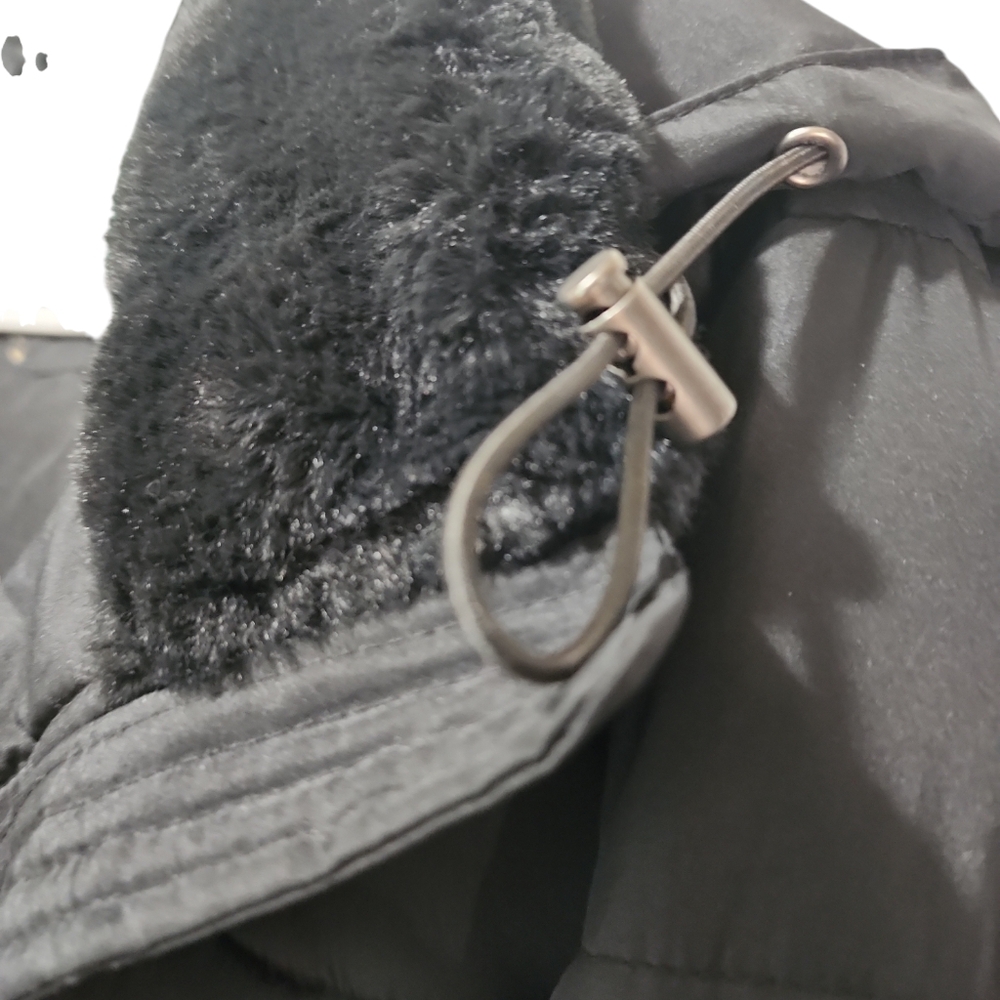 Aeropostale remix med woman or child puffer hood coat fur collar zip snap closur - Picture 10 of 13